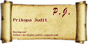 Prikopa Judit névjegykártya